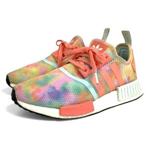 ADIDAS FY1271 SNEAKERS Boost Nmd R1 Tie Dye PASTEL RAINBOW Coral Trim US-8 WMNS